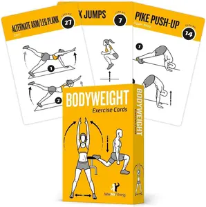 NewMe Fitness Bodyweight Workout Cards, Instructional Fitness Deck for Women & Men, Beginner Fitness Guide to Training Exercises at Home or Gym (Bodyweight, Vol 1)