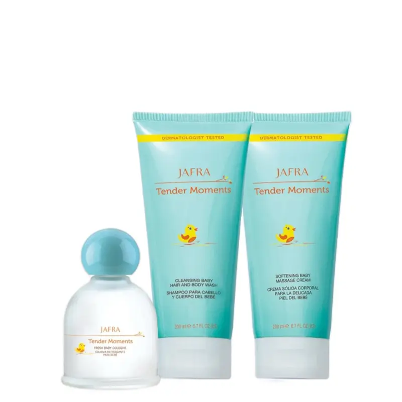Tender Moments Gift Set- Baby Cologne Sets, Cologne, Cleansing Hair and body wash, Softening Baby Massage Cream