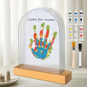 Elegant Oval Shaped Wooden Framed Photo Frame with 5 Slots, Transparent Design for Family Memories & Special Moments, Perfect Gift for Home Decor Picture Frame