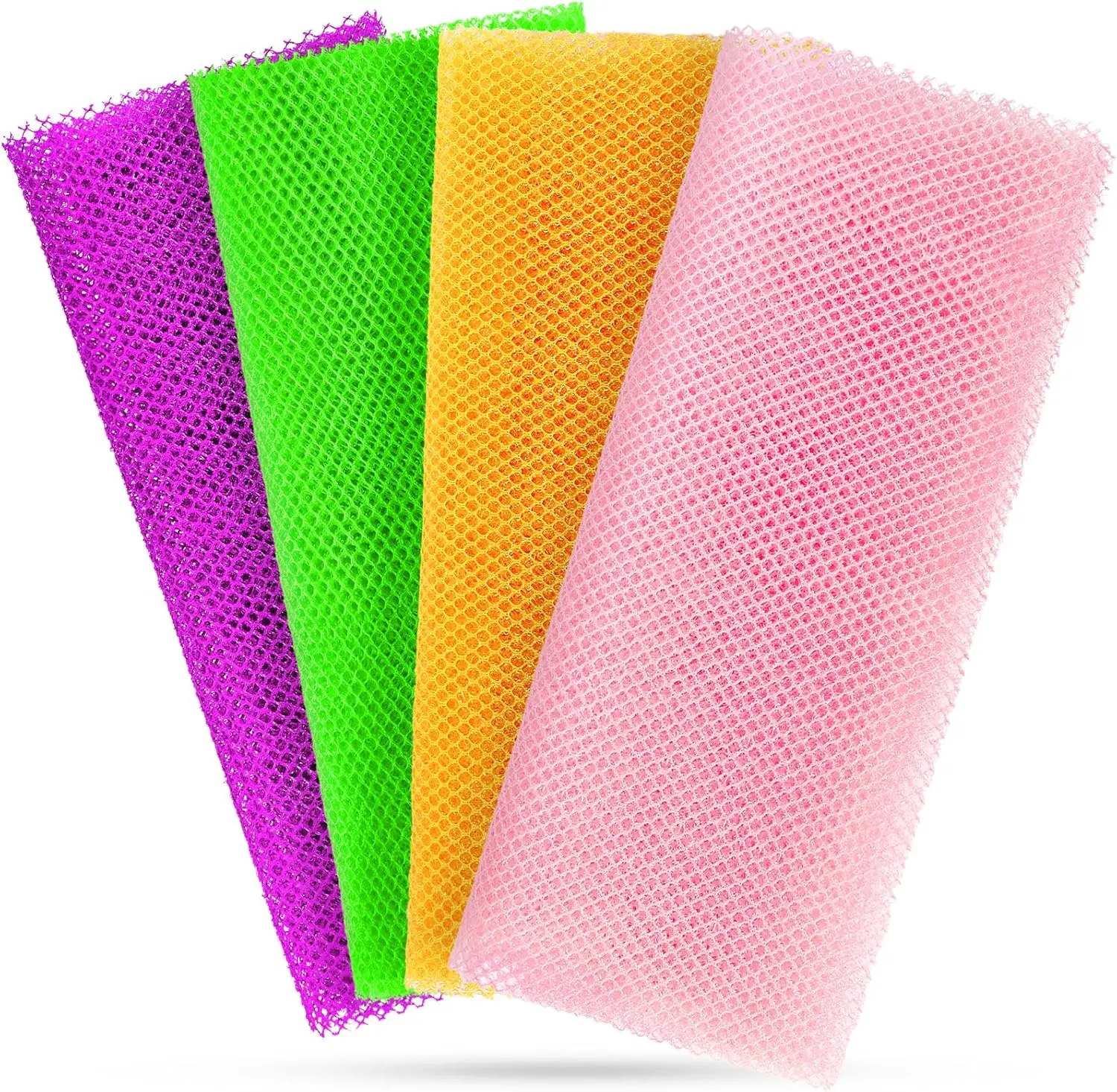African Net Sponge for Deep Exfoliation – African Net Sponge Authentic, Exfoliating Washcloth, Long-Lasting African Exfoliating Net for Smooth Skin & Cleansing(Purple, Pink, Green, Orange)
