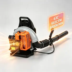 #Summervibes 63CC 3HP 2 Stroke Backpack Gas Powered Leaf Blower, High Strength Snow Blower, Grass Lawn Blower Air Cooling Gasoline Backpack Grass Blower with Single-Cylinder Air-Cooled for Gutter,Garden,Yard Ora