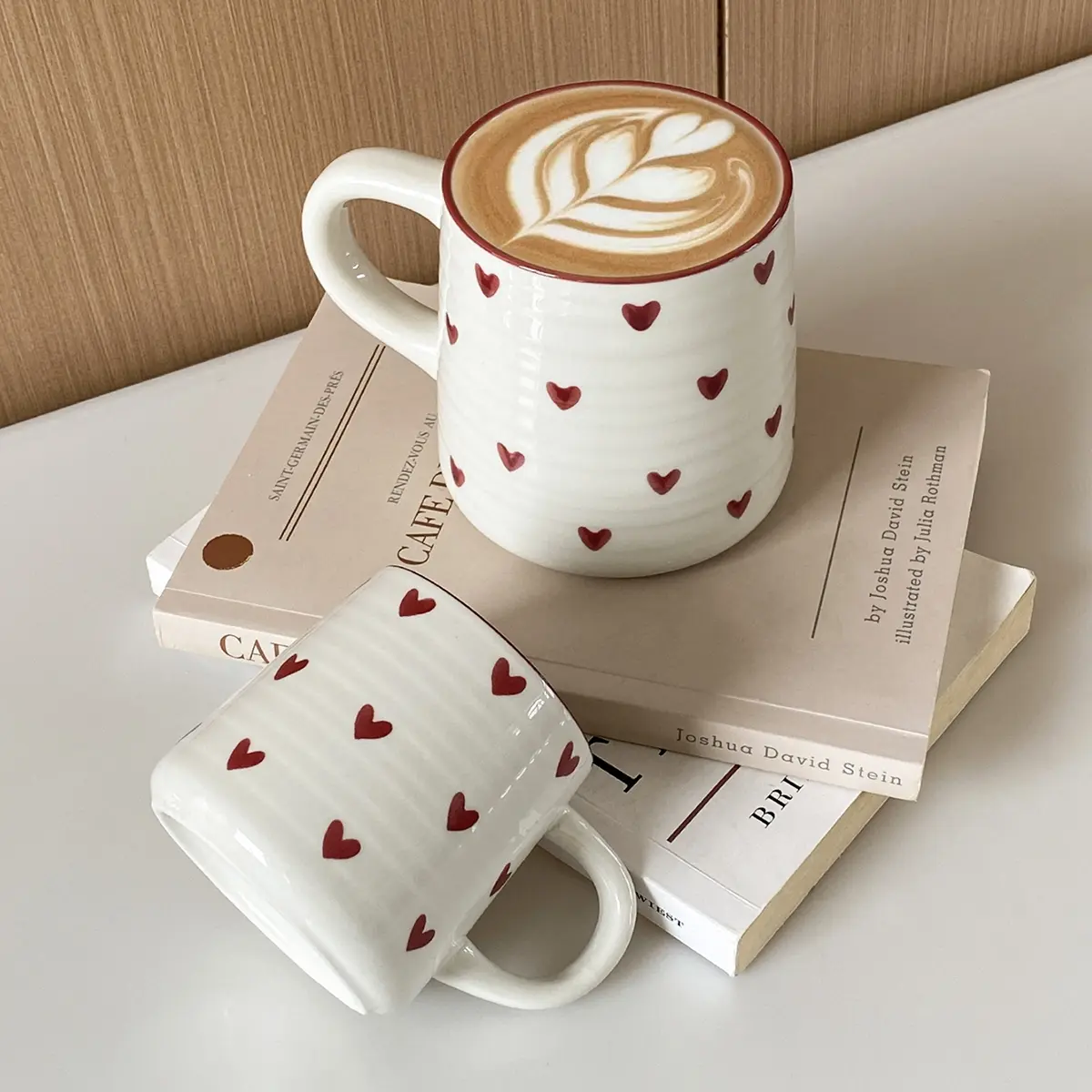 Valentine's Day Heart-Pattern Ceramic Coffee Mug, Cute Small Heart Cup for Home and Office, Birthday Gift, Funny Coffee Mug, Ceramic Mugs