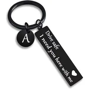 Drive Safe Keychain for Boyfriend,26-Letter Personalized Keychain - Perfect Gift for Birthday,Various Patterns,Christmas gifts,stocking stuffers,men's accessories Outdoorfun summervibes
