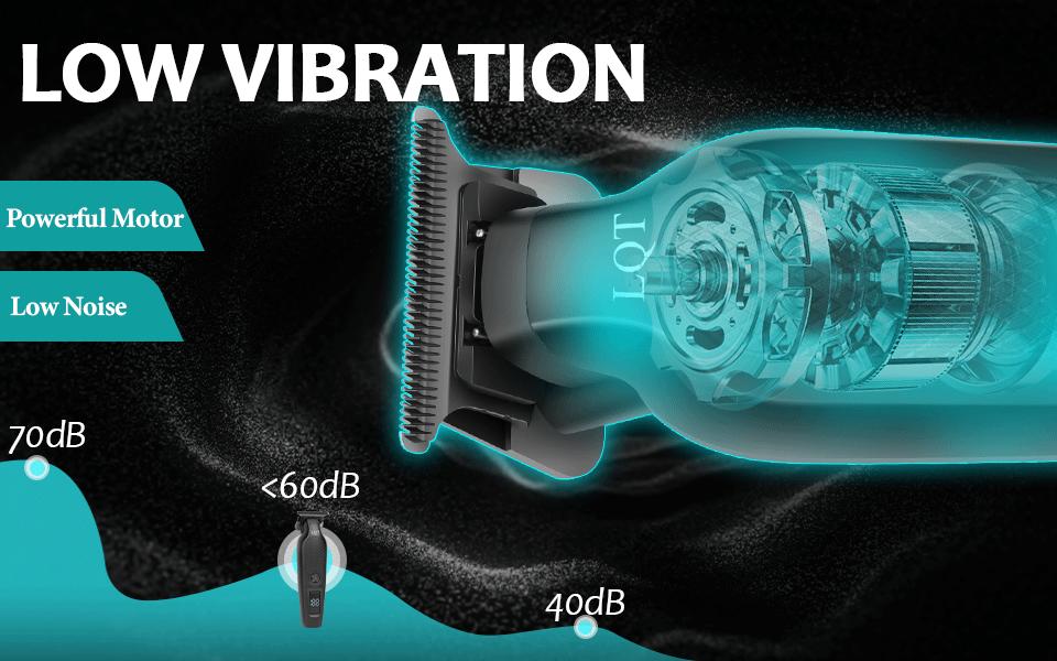 LQT Sleek Black Cordless Hair & Beard Trimmer, Precision T-Blade Grooming Tool with LCD Display, Rechargeable Electric Clipper with Guide Combs for Men's Fades, Edges & Home DIY Haircuts