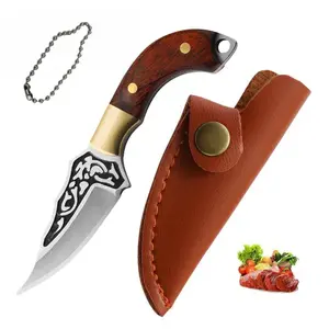 Mini Knife Keychain with Leather Case, Portable Multipurpose Knives, Perfect for Opening Boxes and Packages, Essential Outdoor Camping Tool, Cute Gift Idea