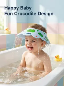 Adjustable Waterproof Baby Child Bath Hat, Cute Cartoon Design, Ear Protection, Suitable for All Seasons, Unisex Toddler Shower Cap