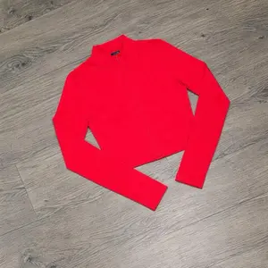 Red Invisible Zipper Long Sleeve Jacket