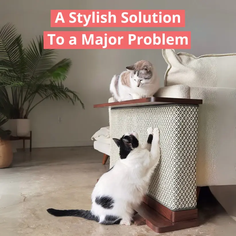 Cat Scratching Side Table for Couch Corners – Modern Sofa Protector for Indoor Cats