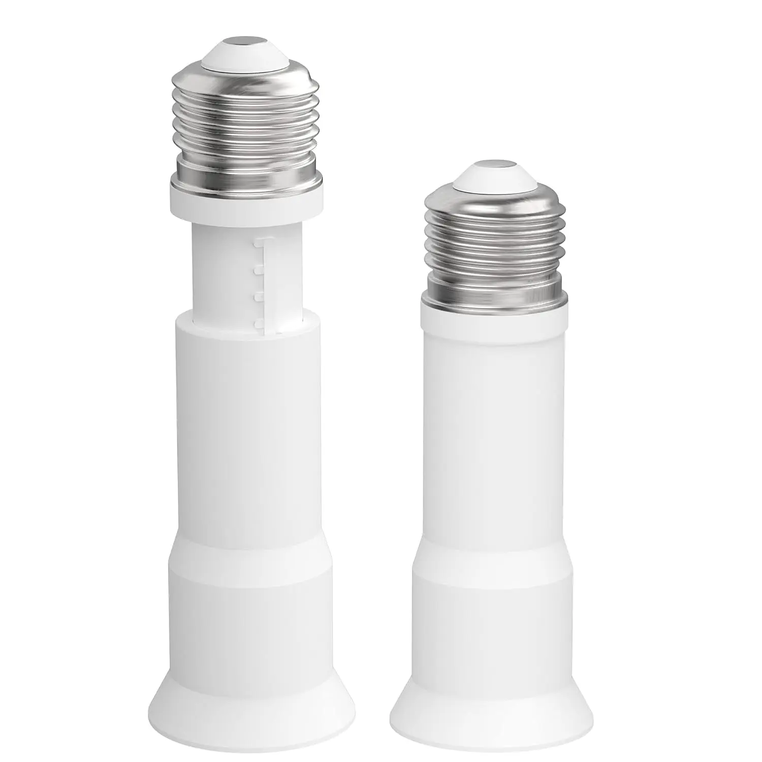 E26 Light Socket Extender 4-Level Extendable, 3.1-4.3in/8-11cm Extension E26/E27 Adapter Socket Converter, Light Bulb Extension, Lamp Bulb Adapter for Living Room, Kitchen