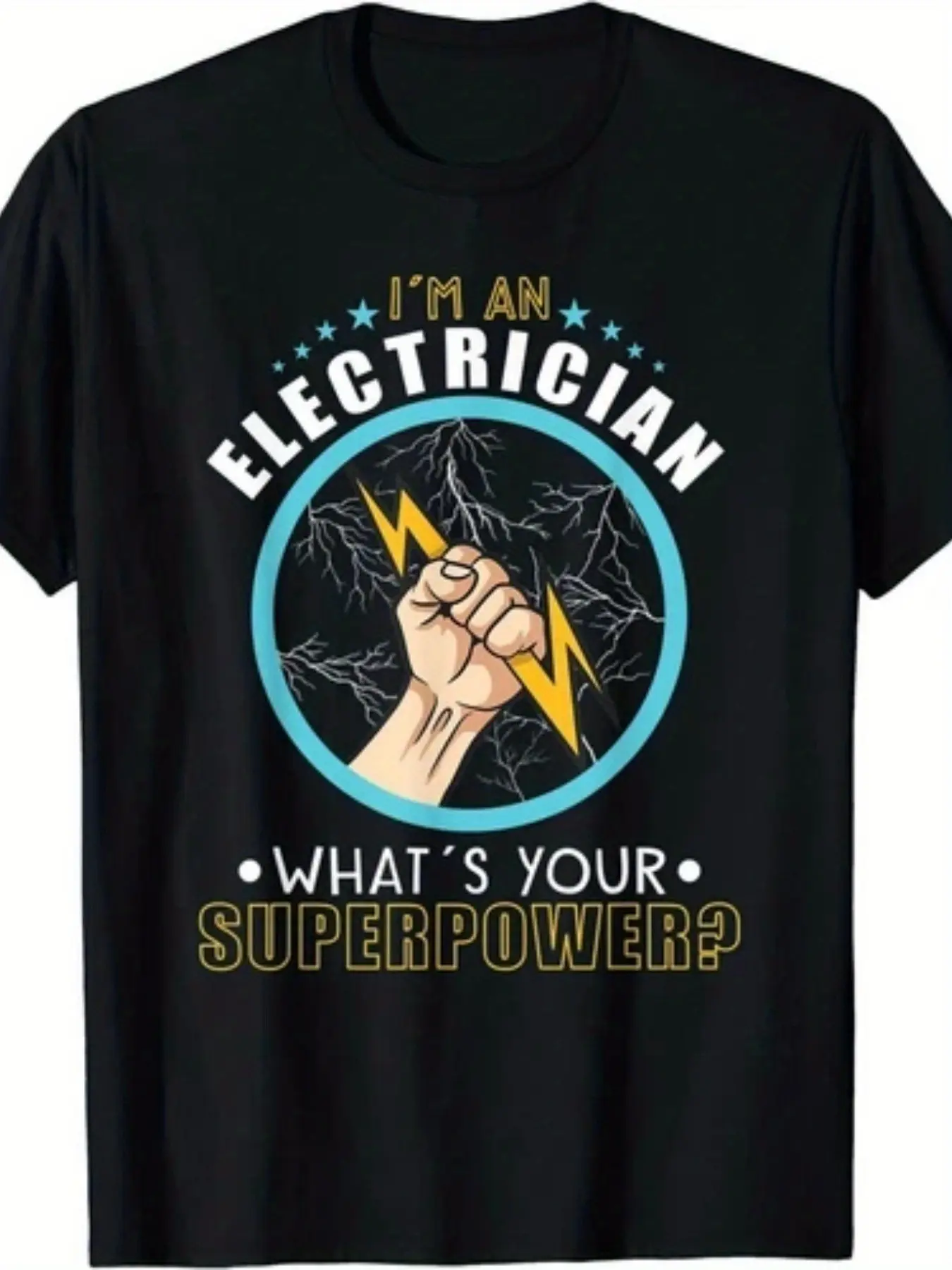 Men's Electrician T-Shirt S-5XL - Funny Electrical Engineer Graphic Tee with Circuit, Wiring & Designs - Casual Workwear & Everyday Shirt for Electricians (Machine Washable)