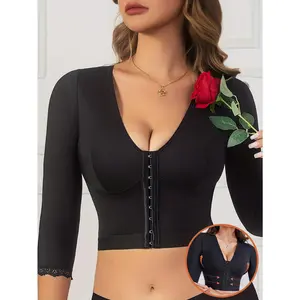 Arm Shaper for Women, Post Surgery Arm Lipo Compression Sleeves Front Closure Shapewear Bra Posture Corrector