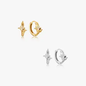 Estelle Double Star Mini Hoops