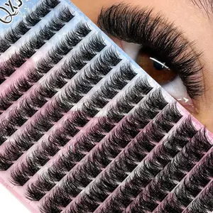156pcs Mixed Length False Eyelashes, DIY Lash Cluster, D Curl Volume Lash Extensions, Soft Comfortable Reusable DIY Makeup Tool, Perfect Gift for Beginners