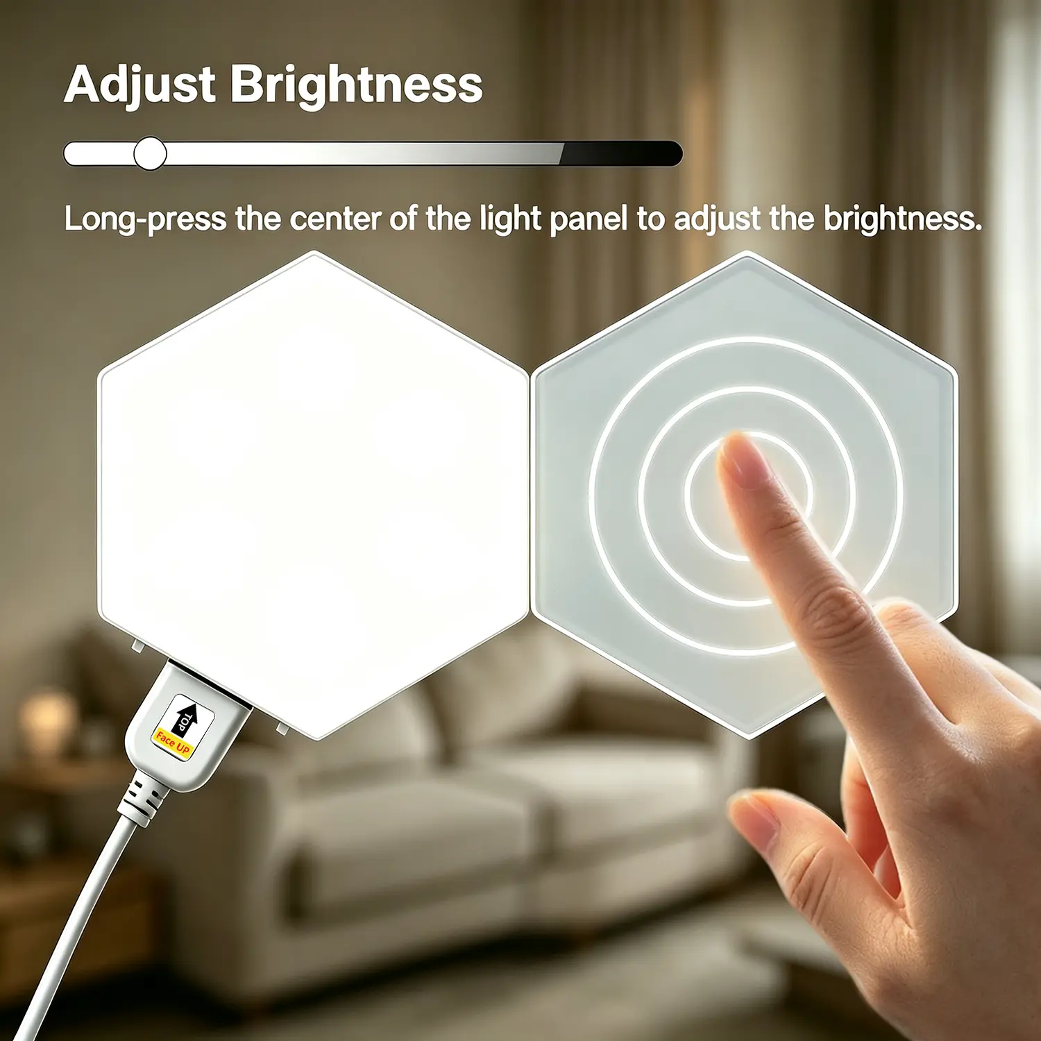 Modular Hexagon LED Wall Lights, Touch Control Dimmable Splicable Night Lights, Ambient Lighting Decor for Gaming Room, Bedroom, Home Interior, Christmas, Birthday & All Holidays