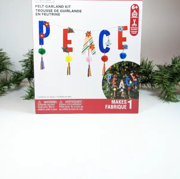 Felt Christmas Holiday Garland 'Peace' Craft Kit