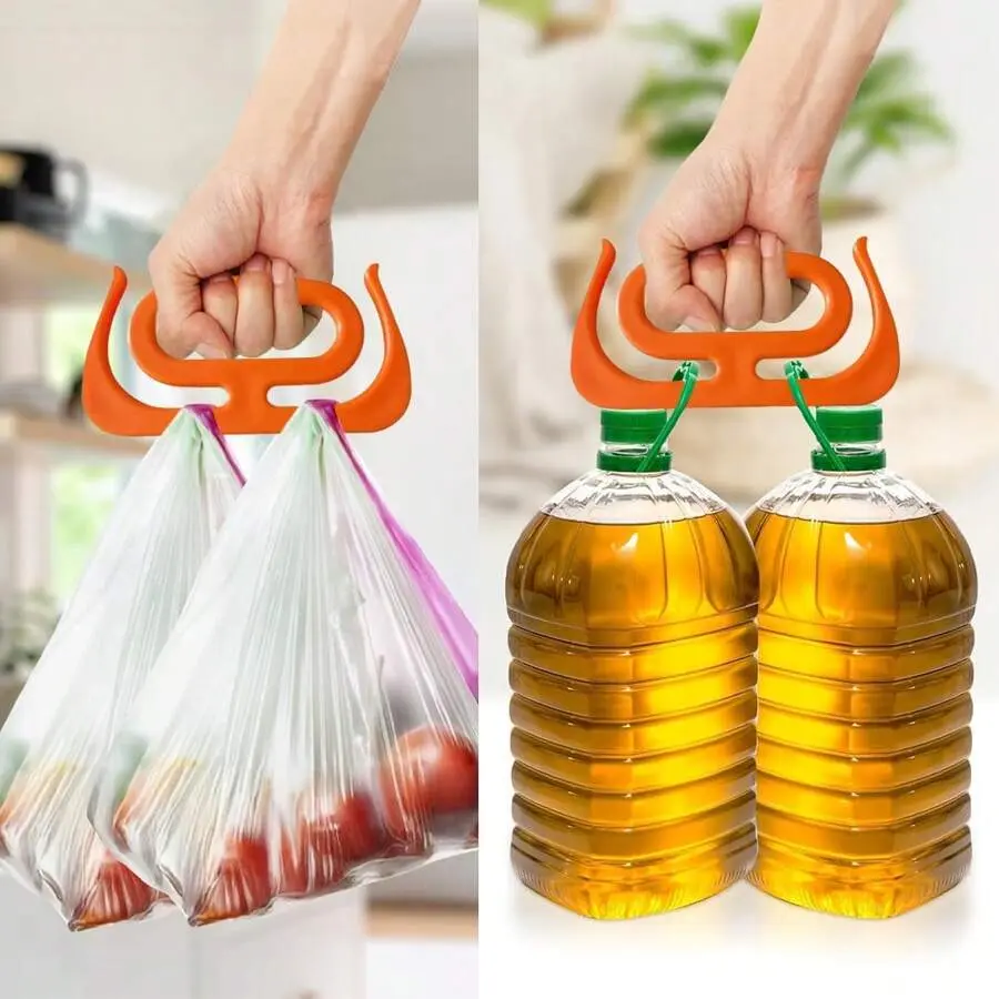 2 Packs Heavy Duty Grocery Bag Carrier Handle - Ergonomic Multi-Purpose Lifting Hook For Shopping, Travel, Home & Kitchen |     Portable Labor-Saving Organizer. Perfect For Shopping Bags, Buckets, Paint Cans, Clothes Hanger And More. Mother's Day Flowers,