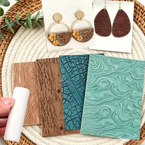 4pcs Polymer Clay Texture Roller, Ideal for Earrings, Compatible with Clay Cutter, Perfect for Pins and Pendants, Handmade Crafts, Clay Tools