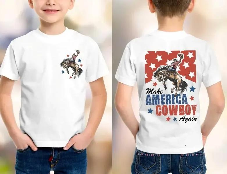 Youth and adult Make America Cowboy Again Kids T-Shirt, Toddler Youth Shirt, 4th of July Shirt, Gift for Toddler,Youth 4th of July Shirt ,Western Kids Shirt