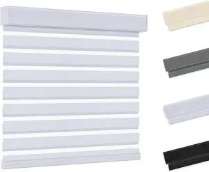 Allesin zen Cordless Zebra Blinds Custom Size Custom Color, Dual Layer Day and Night Shades, Room Darkening Blackout & UV Protection, Child & Pet Safe, Easy Install, Home Office Window Treatment