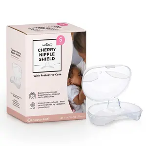 LactationHub Cherry Nipple Shield, 2pc + Carrying Case