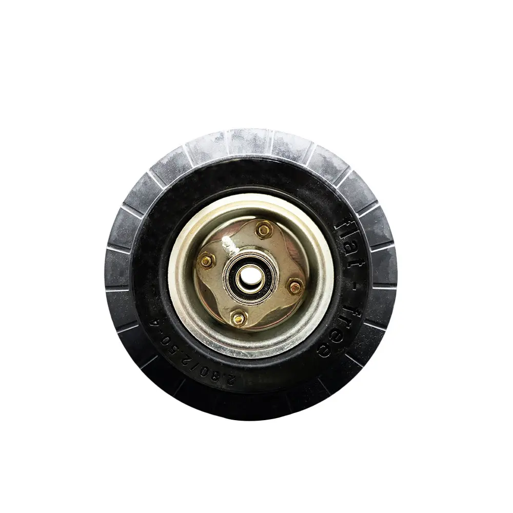 212 MAIN Flat-Free Tire Replacement for Hand Truck & Dollies, SCC-NFB280-4O-BRGKIT, 8" x 2.75" Size, 2.25" Offset Hub, Ball Bearings, Zinc Plated, Axle Compatible, 250 lbs per Wheel Capacity, Ball Bearing, Service Caster, Carts