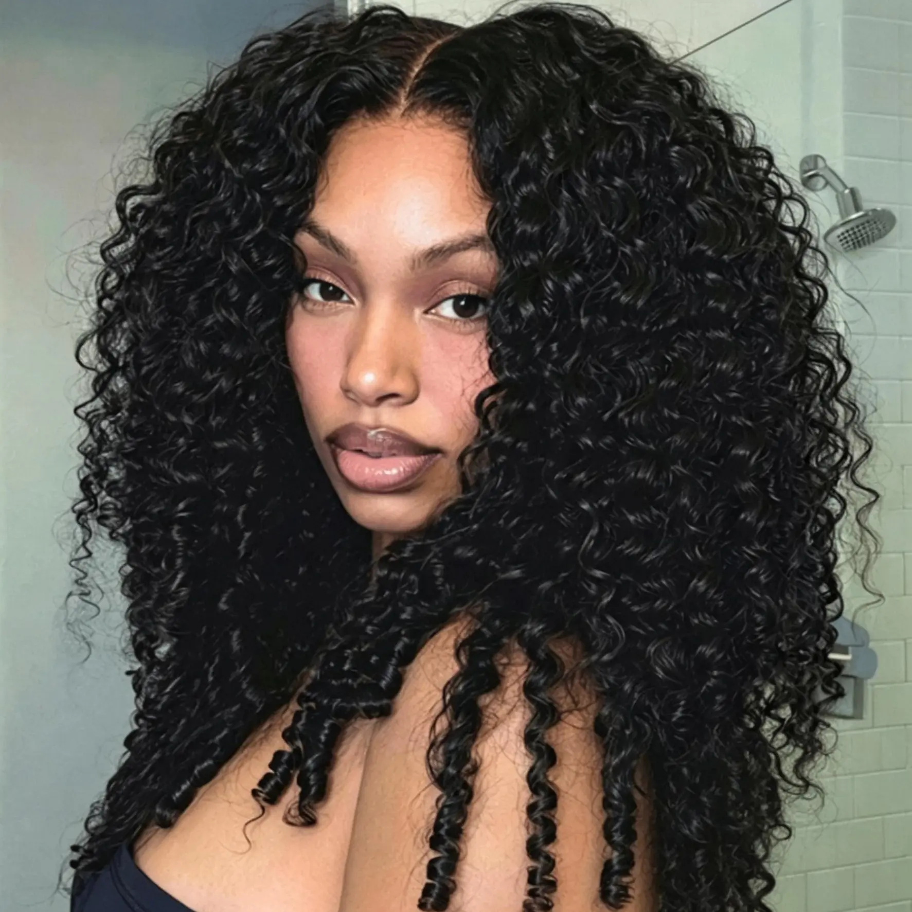 [LIVE SUPER DEAL] 300% Density 22 Inch Wig West Kiss Kinky Curly Glueless Wig 7x4 Lace Front Wig Water Wave Ready Go Wig Pre Cut Pre Pluckced Hairline