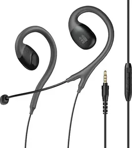 S6 Wired Open Ear Earbuds with Microphone Boom Mic, in-Line Controls, Open Ear Buds Headphones, Earphones with Cord, Over Ear Hook, 3.5mm Jack