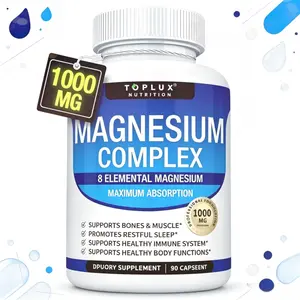 Complete Magnesium Glycinate Blend Supplement 8 Elemental Sources 1000mg - Citrate Malate Taurate Gentle Digest Absorption Bone Health Care 90 Capsules Natural Daily Healthcare Pills Calcium Support Immune Boost Muscle Relax Full Body Balance