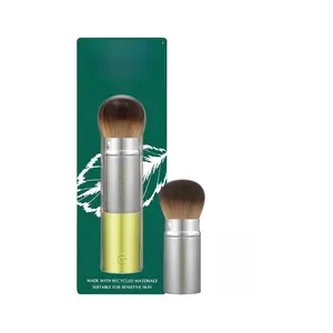 EcoTools Retractable Kabuki Makeup Brush for Foundation, Blush, Bronzer, & Powder - Travel Friendly, Synthetic & Cruelty Free, 1 Count