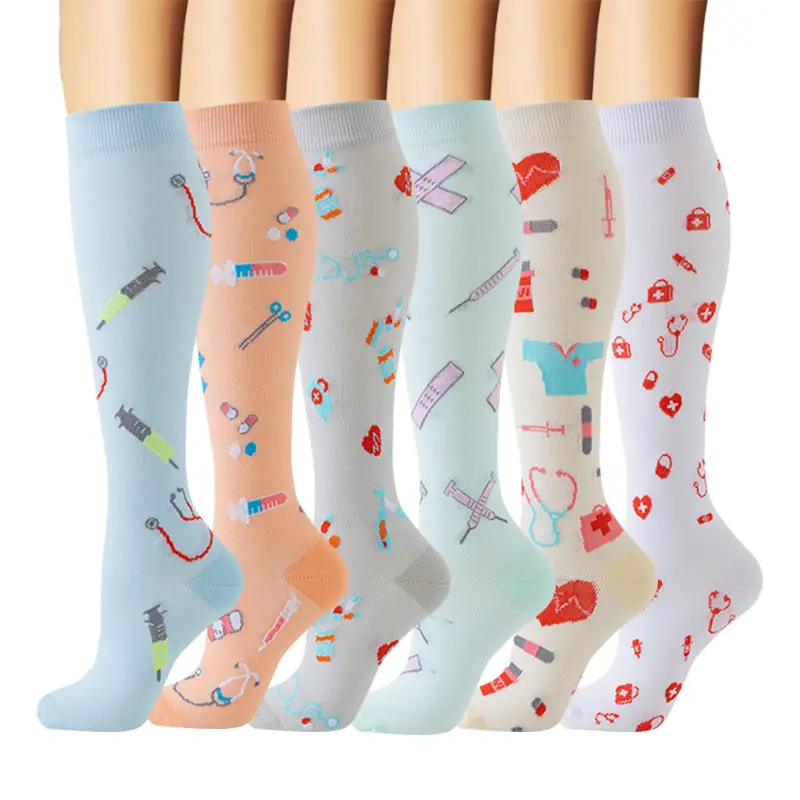 MhzyCaus 6-Pair Unisex Compression Athletic Socks - Polyester, Anti-Slip, Lightweight, Breathable, All-Season, Machine Washable - Ideal for Running, Yoga, All-Day Comfort, Polyester Athletic Socks, Fitness