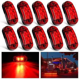 Nilight 2.5 Inch Oval Red Side Marker Light (10 Pcs)