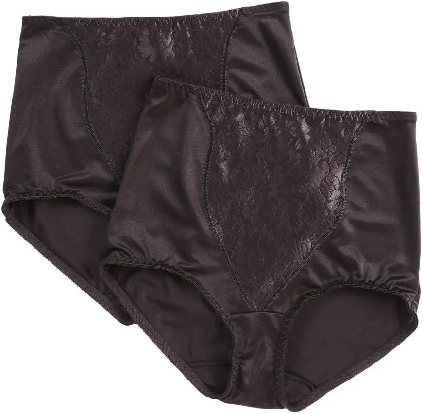 Bali Women’s Smooth Lacy Shapewear Briefs - Double Support, Light Control, Fajas Coordinates 2-Pack DFX372 for Clothes Layering, Panties