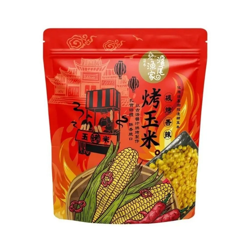 Crunchy Crispy Tamsui Fisherman Grilled Corn Snack, Spicy Flavor - 70g