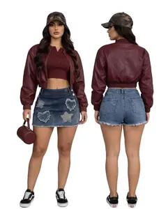 Colombian Falda Short,Ref: frost claro-azul tipo cargo-stretch, Push Up Effect for Women Basic