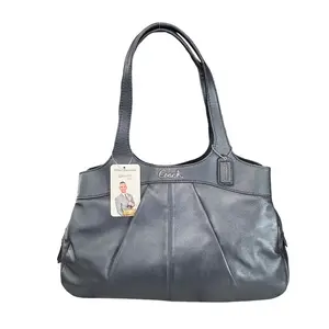 Pre-owned coach Leather Shoulder Bags Lexi SHW Metallic Grey Large Shoulder Hobo Pursw
