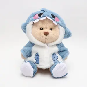 Adorable Plush Teddy Bear with Movable Joints, Featuring Cute Dinosaur-Themed Clothing That Can Be Removed And Swapped Out, Perfect for Birthday Gifts