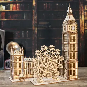 3D Wooden Puzzle Big Ben Model Kits Desktop Clock DIY Building Blocks Creative Gift Home Decor For Family Unique Christmas Gift