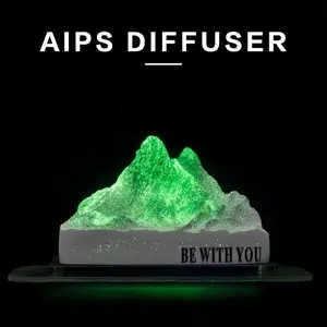 Luminous mountain aromatherapy stone aroma diffuser car ornaments diffuser suitable for home and car use (acrylic plate*1, anti-slip mat*1, random aromatherapy 5ml*1)