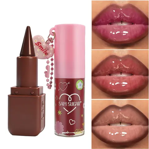 Sam Sugar Lip Liner and Lip Gloss Balm Duo Set, Lip Boost Set, Easy Definition, Smooth Application, Moisturizing Effect, Hydrating, Long-Lasting Vibrant Color, Glossy Cosmetic Makeup