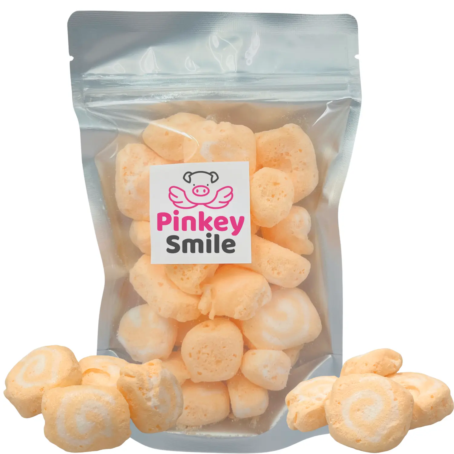 Freeze Dried Candy Orange Cream Salt Water Taffy 2 oz - Cut To Bite Sized Pieces - Ships In Box - Deliciously Crunchy, Intense Flavor, Lightweight Snack