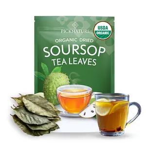 PICKNATURE USDA Organic Dried Soursop Tea Leaves - Antioxidant & Caffeine-Free | Soothe Indigestion, Boost Immunity and Detoxify | 1.76oz (100+ Cups) | Natural Herbal Tea Gifts Beverage