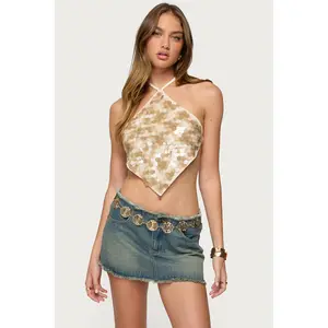 Dixie Backless Sequin Triangle Top