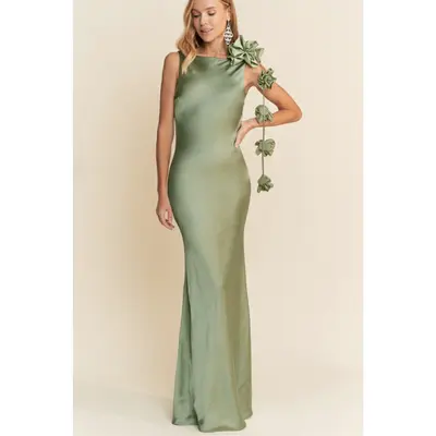 sage green floral bridesmaid dress DEATH VALLEY