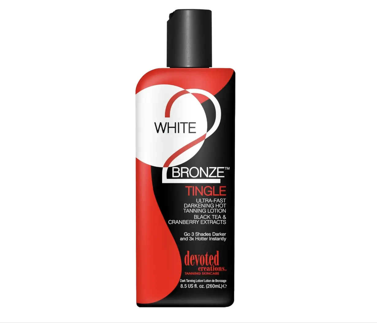 Devoted Creations White Bronze Tingle Ultra Fast Darkening Hot Tanning Lotion with Black Tea & Cranberry Extracts 8.5 fl oz
