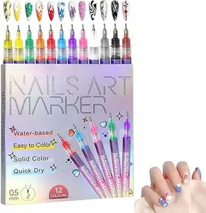 2026 Unlock Your Inner Nail Artist with Precision 0.5mm Tips – This 12-Color Set of Quick-Dry Markers Lets You Create Intricate 3D Designs, Dots, and Lines at Home, Making It the Perfect Creative Gift for Nail Enthusiasts