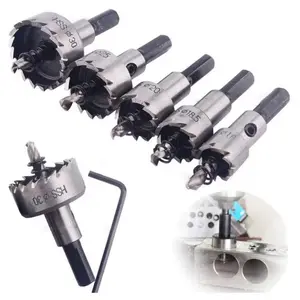 5Pcs 16 - 30mm 5 8 - Inch to 1 - 3 16 Inch HSS Hole Saw Cutter, Drill Bits Set Heavy Duty Tool Kit for Stainless Steel, Aluminum Alloy, Plastic and Wood