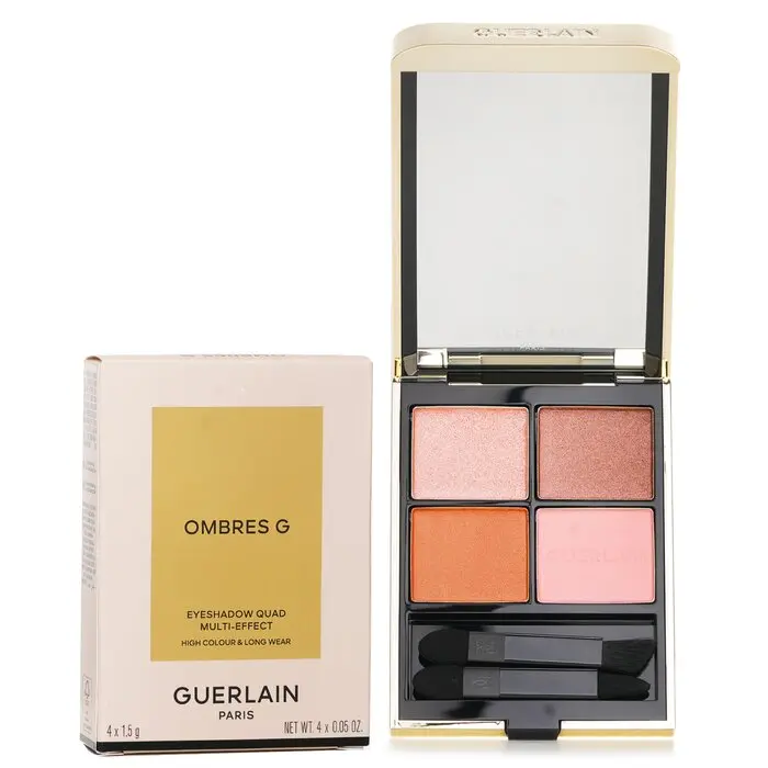 Guerlain Ombres G 4-Colour Eyeshadow Palette - #129 Honey Amber, Oil-Free Shimmer Eyeshadow Palette for Lid, Blendable Eye Makeup Product