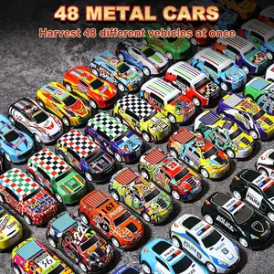 48 pcs Pull Back Cars Toys for Kids, Party Favors Treasure Box for Classroom Prizes Mini Vehicles Race Cars Toys Bulk Xmas Gifts Pinata Goodie Bag Stocking Stuffers for Boys Girls Toddlers