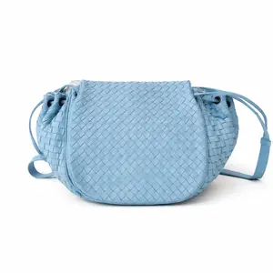 Pre-owned BOTTEGA VENETA: Intrecciato Shoulder Bags BJ1109904032 Blue Shoulder Bag
