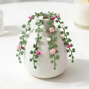 4pcs Realistic Flower Vine Mini Holiday Decorations, Home Decoration, Festival and Party Supplies, Props and Decor, Boho Style, Fake flower vine